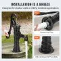 VEVOR Antique Well Hand Pitcher Pump, 22ft Maximum Lift, Cast Iron Manual Hand Water Pump with Ergonomic Handle NPT1-1/4" Easy Installation, Old Fashioned for Outdoor Home Yard Garden Pond Farm, Black