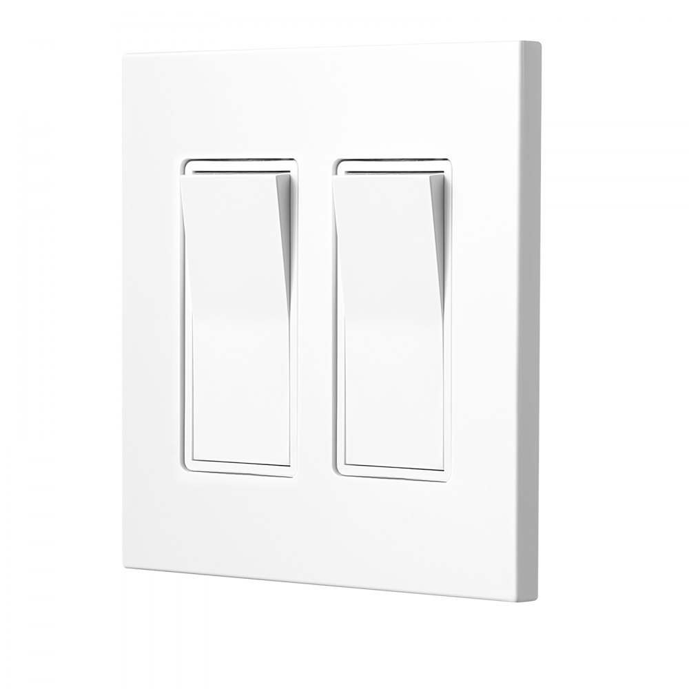 VEVOR Rocker Light Switch Wall Plates, 2-Gang Decorative Outlet Covers,Standard Size 4.57in L x 4.53in H Unbreakable Polycarbonate Thermoplastic Faceplate for Receptacle Outlet&Switch(5 Pack, White)
