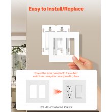 2-Gang Rocker Light Switch Outlet Covers Wall Plates 4.57 x 4.53in White 5 Pack