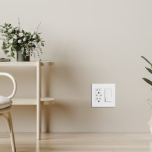 2-Gang Rocker Light Switch Outlet Covers Wall Plates 4.57 x 4.53in White 5 Pack