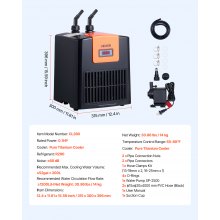 Aquarium Chiller 52 Gallon 1/10 HP Water Chiller Hydroponics Fish Tank
