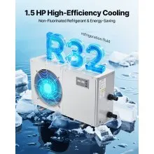 Aquarium Chiller 500 Gallon 1-1/2 HP Water Chiller Hydroponics Fish Tank