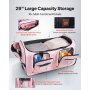 29 Inch Dance Bag with Garment Rack Rolling Duffle with Wheels for Travel Pink
