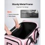 29 Inch Dance Bag with Garment Rack Rolling Duffle with Wheels for Travel Pink