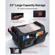 23 Inch Dance Bag with Garment Rack Rolling Duffle with Wheels for Travel Black