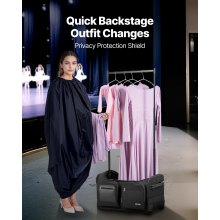 23 Inch Dance Bag with Garment Rack Rolling Duffle with Wheels for Travel Black