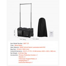 23 Inch Dance Bag with Garment Rack Rolling Duffle with Wheels for Travel Black