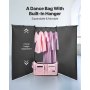 29 Inch Dance Bag with Garment Rack Rolling Duffle with Privacy Curtain Pink
