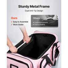 29 Inch Dance Bag with Garment Rack Rolling Duffle with Privacy Curtain Pink