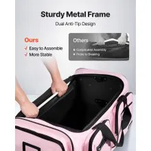 29 Inch Dance Bag with Garment Rack Rolling Duffle with Privacy Curtain Pink