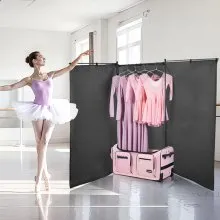 29 Inch Dance Bag with Garment Rack Rolling Duffle with Privacy Curtain Pink