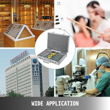 Kit de 104 lentes de prueba, lentes ópticas de metal, equipo de optometría, protección ocular