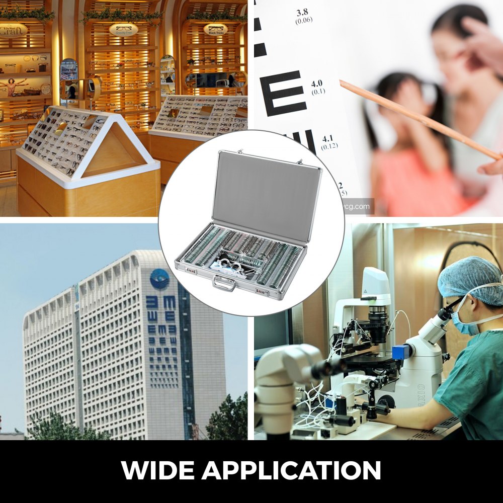 266Pcs Optometry Optical Trial Lens Metal Rim Case Test Frame Glasses Box Kit
