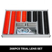 VEVOR 266pcs Trial Lens Plastic Optical Trial Lens Set Optometry Lens Optometry Box Trial Lens Equipment Eye Protection Accessories Ophthalmic Trial Case Lenses with Aluminum Storage Case