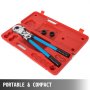 VEVOR Crimping Pliers ?12-28mm Copper Pipe Crimper Plumbing Crimping Tool for Copper Pipe Press with 5pcs Copper 12,15,18,22,28mm 360°Head