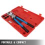 Copper Pipe Crimper Plumbing Crimping Tool 4pc V Dies 12/15/18/22 360° Head