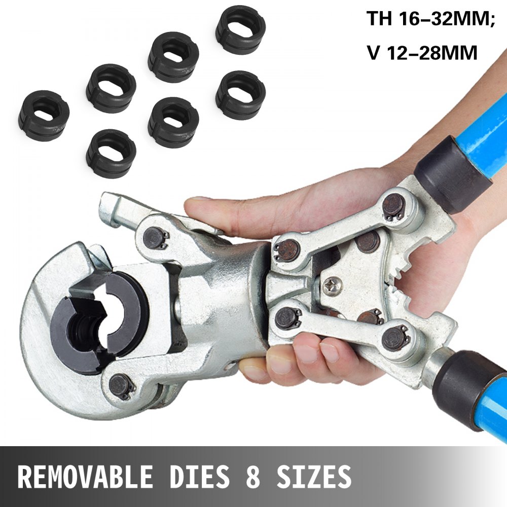 VEVOR Pipe Crimper Plumbing Fittings Crimping Tools TH16-32mm V12-28mm 8 jaws