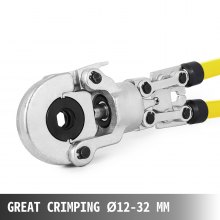 VEVOR Copper Pipe Crimper Plumbing Crimping Tool V 12-28mm, Pressing Tongs Copper Pipe Crimper Crimping Tool TH 16-32mm Jaws 360° Head