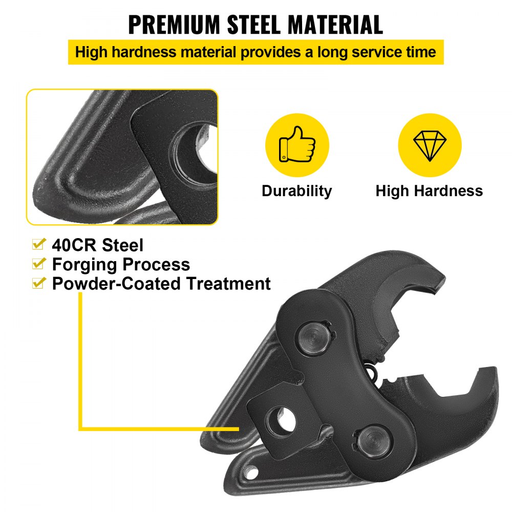 VEVOR Compact Propress Jaw 1/2″ 3/4″ 1″ Propress Compact Press Jaw 40 Cr Steel Standard Jaw for Propress Compatible Pipe Wrench Jaw Set with Tool Kit Propress Jaw for Inline Press & Aluminum PEX pipe