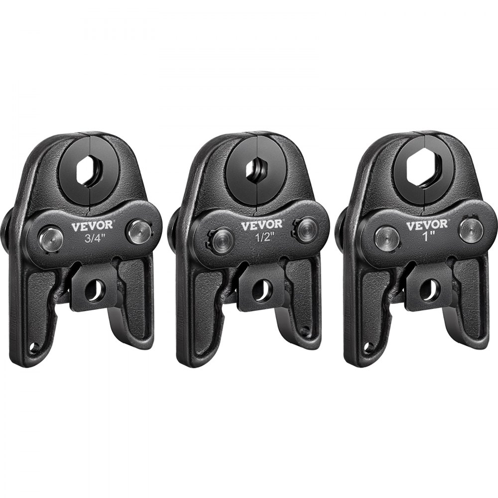 VEVOR Compact Propress Jaw 1/2″ 3/4″ 1″ Propress Compact Press Jaw 40 Cr Steel Standard Jaw for Propress Compatible Pipe Wrench Jaw Set with Tool Kit Propress Jaw for Inline Press & Aluminum PEX pipe