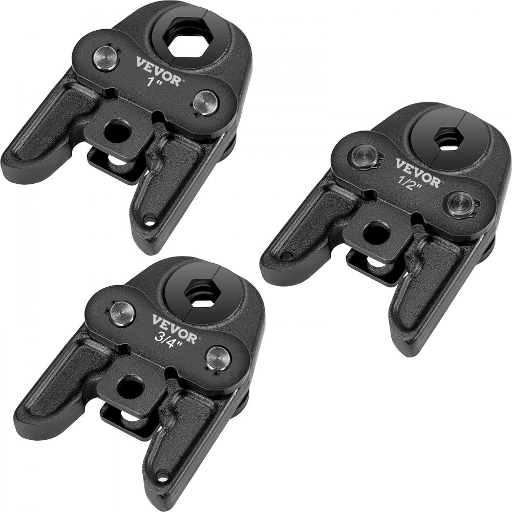 VEVOR Compact Propress Jaw 1/2″ 3/4″ 1″ Propress Compact Press Jaw 40 Cr Steel Standard Jaw for Propress Compatible Pipe Wrench Jaw Set with Tool Kit Propress Jaw for Inline Press & Aluminum PEX pipe