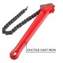 Pipe Wrench Ratchet Chain Wrench 18" Handle With 20-1/4" Chain Up To 5" Pipe