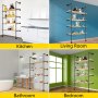 VEVOR Industrial Pipe Shelves 5-Tier Wall Mount Iron Pipe Shelves 3 PCS Pipe Shelving Vintage Black DIY Pipe Bookshelf Each Holds 44lbs Open Kitchen Shelving for Bedroom & Living Room W/Accessories