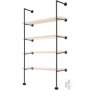 VEVOR Industrial Pipe Shelves 5-Tier Wall Mount Iron Pipe Shelves 4 PCS Pipe Shelving Vintage Black DIY Pipe Bookshelf Each Holds 44lbs Open Kitchen Shelving for Bedroom & Living Room W/Accessories