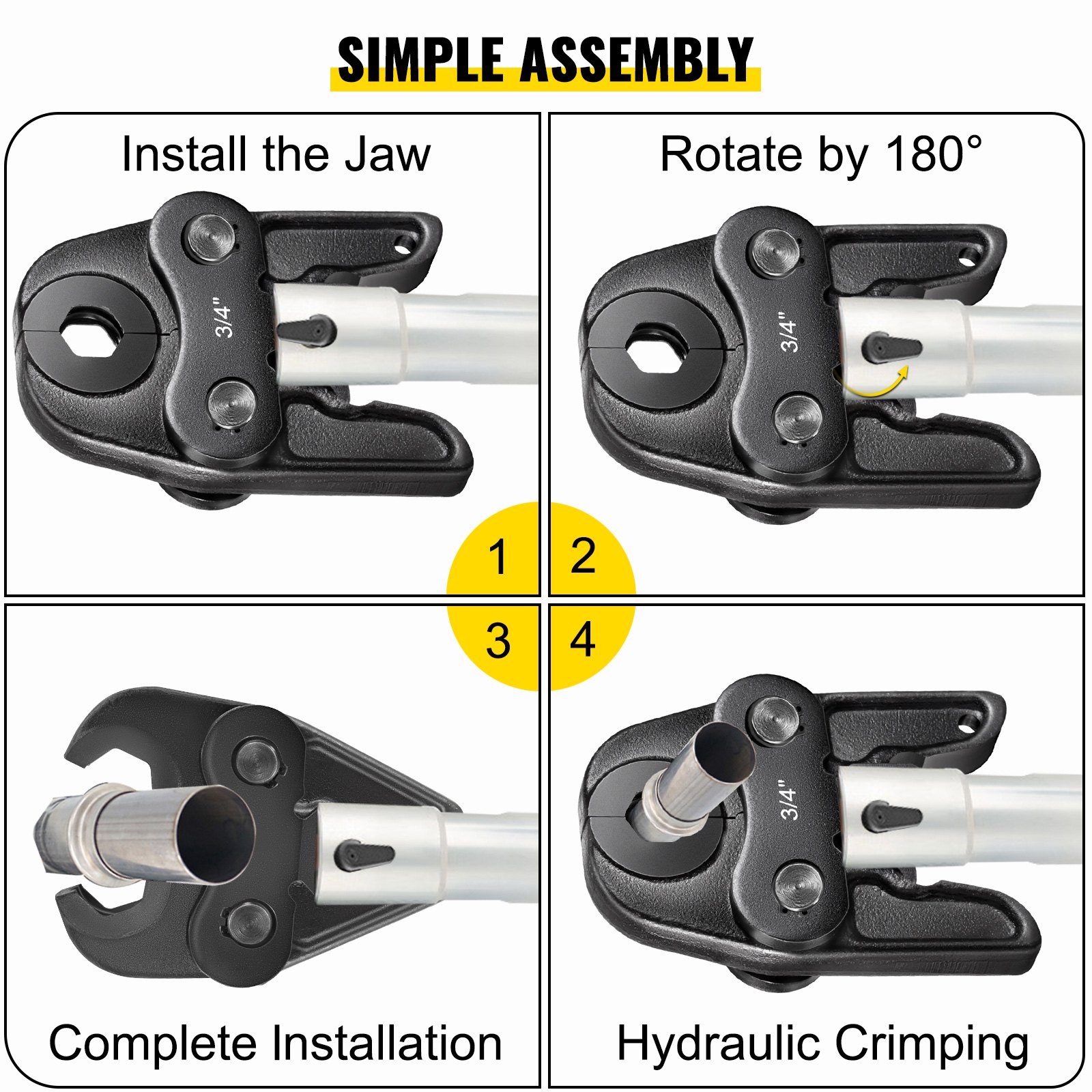 Vevor Compact Propress Jaw Tool 3/4″ Compact Press Jaw For Inline Press Tool