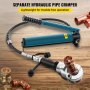 VEVOR Hydraulic Pipe Crimping Tool, 8T Hydraulic Copper Tube Fittings Crimper, Copper Pipe Crimper 40CR Steel, Copper Crimping Pliers with Jaws 1/2", 3/4", 1" for Copper Tube Plumbing and Fitting