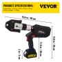 VEVOR Propress Kit 12V Tools Propress with 1/2" 3/4" 1" Clamping Jaws Propress Tool Kit 360-Degree Rotation Propress Machine for Copper OLED Battery Copper Press Tool for PEX Drainage Pipe Systems