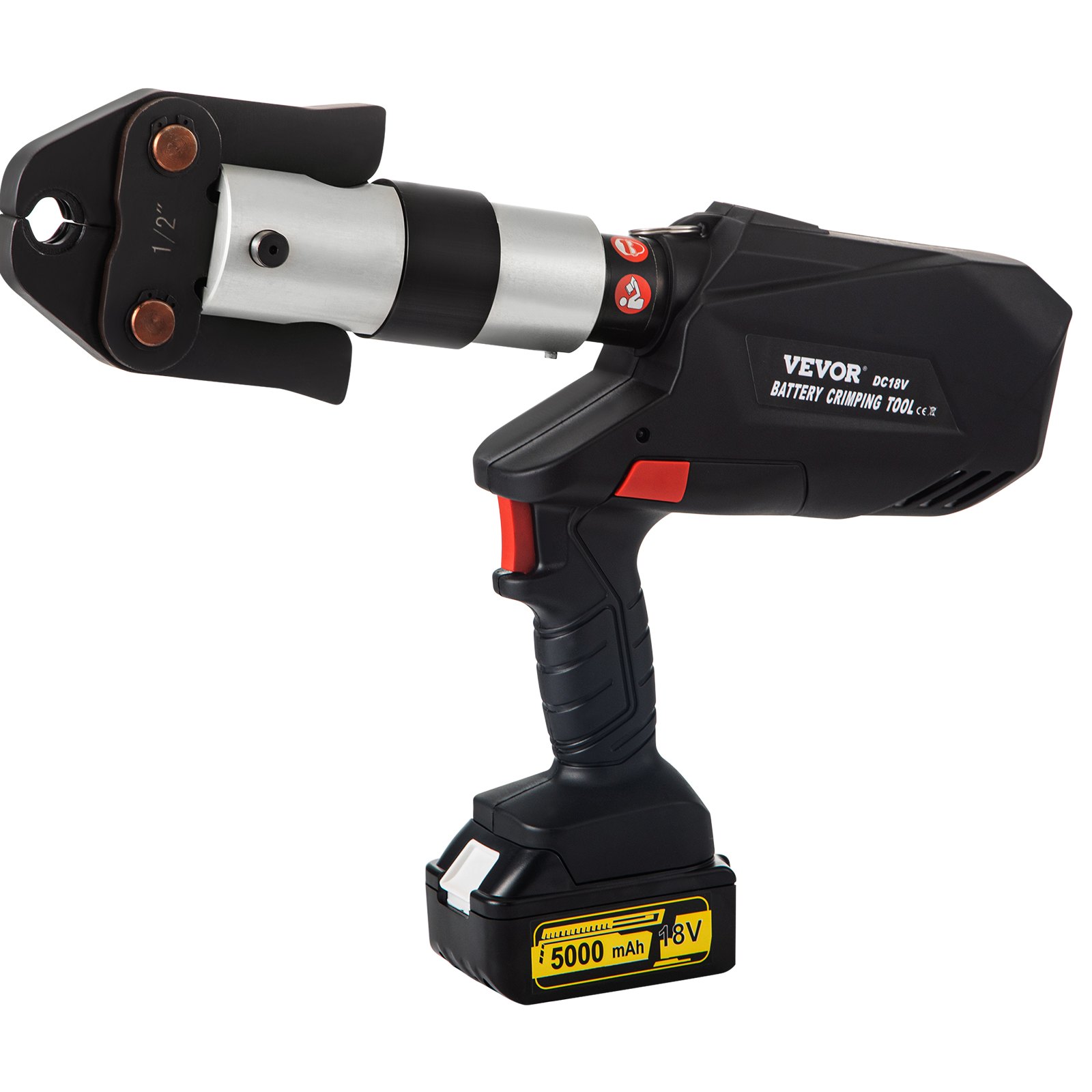 VEVOR Propress Kit 18V Tools Propress with 1/2" 3/4" 1"1-1/4" 1-1/2" 2" Clamping Jaws Propress Tool 360-Degree Rotation Propress Machine for Copper OLED Battery Copper Press Tool for Pipe System