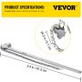 VEVOR 610 mm Chain Wrench Carbon Steel Chain Pipe Wrench Heavy Duty 170 mm Diameter Capacity Chain Strap Filter Wrench