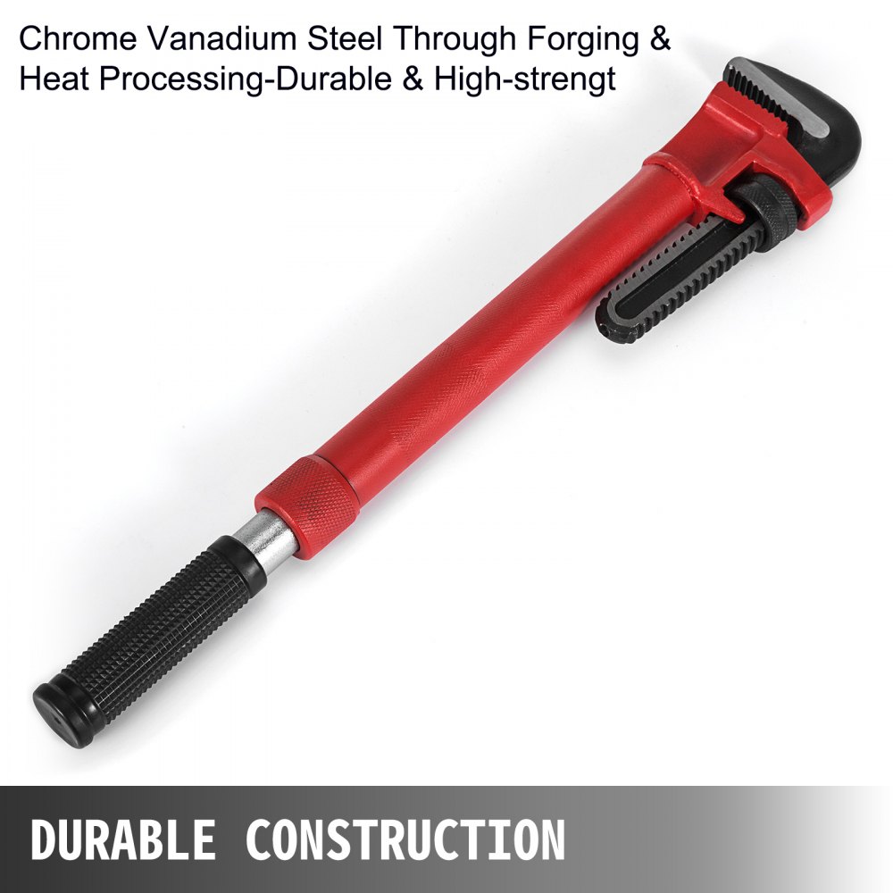 VEVOR 26.8-19.3 pulgadas Llave de tubo recta ajustable de servicio pesado Llave de tubo ajustable de aluminio de 3.1 pulgadas