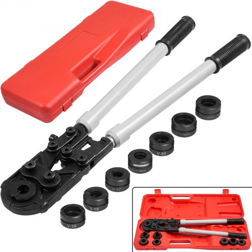 Vevor Pipe Crimp Presstool Pex Crimper U-type 16-32 V-type 15-28 8 Jaws
