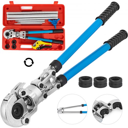 Pipe Tube Press Crimping Fitting Tools 6PC Torsion Spring 360° Head V15-18-22-28