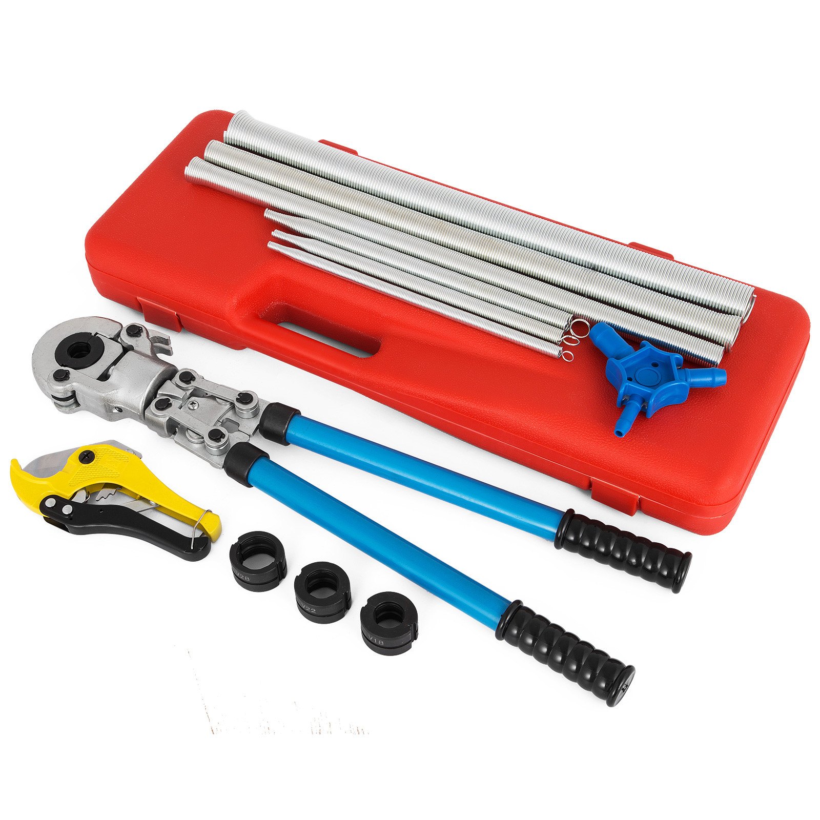 Pipe Tube Press Crimping Fitting Tools 6PC Torsion Spring 360° Head V15-18-22-28