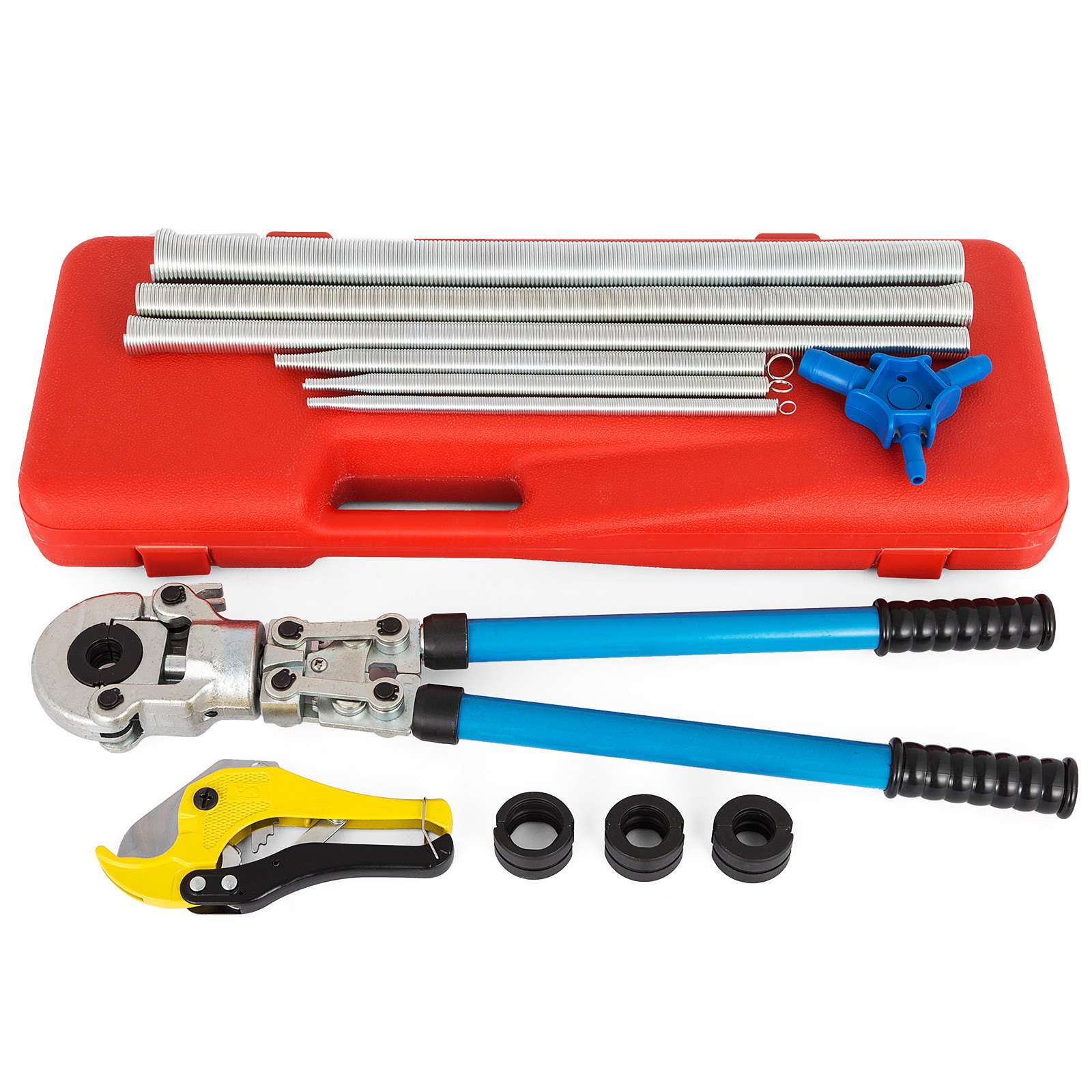 Pipe Tube Press Crimping Fitting Tools 6PC Torsion Spring 360° Head V15-18-22-28
