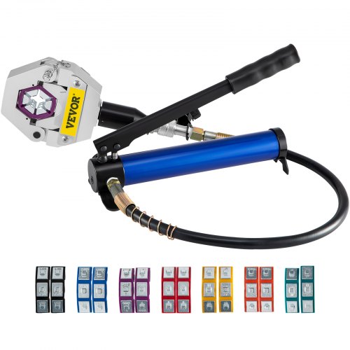 VEVOR Separable Hydraulic Hose Crimper 7 Dies With Aluminum Pump  A/C Air Condtioning Handheld Crimping Set