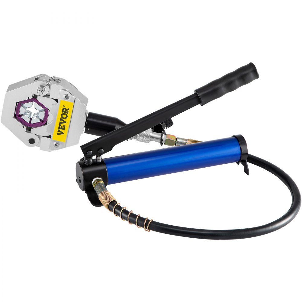 VEVOR Manually Operated AC Hose Crimper FS-7842B Separable Hydraulic Hose Crimper Kit Manual Piston Valve For Aluminum Pump Air Conditioning Repair with 7 Dies Whole Set Handheld AC Hose