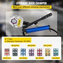 VEVOR Separable Hydraulic Hose Crimper, Air Condtioning Crimper With Manual Pump, 7 Dies Air Condtioning Crimper for Repair Air Conditioner/Car Pipes