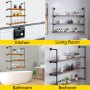 VEVOR Industrial Pipe Shelves 3-Tier Wall Mount Iron Pipe Shelves 2 PCS Pipe Shelving Vintage Black DIY Pipe Bookshelf Each Holds 44lbs Open Kitchen Shelving for Bedroom & Living Room W/ Accessories