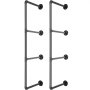 VEVOR Industrial Pipe Shelves 3-Tier Wall Mount Iron Pipe Shelves 2 PCS Pipe Shelving Vintage Black DIY Pipe Bookshelf Each Holds 44lbs Open Kitchen Shelving for Bedroom & Living Room W/Accessories