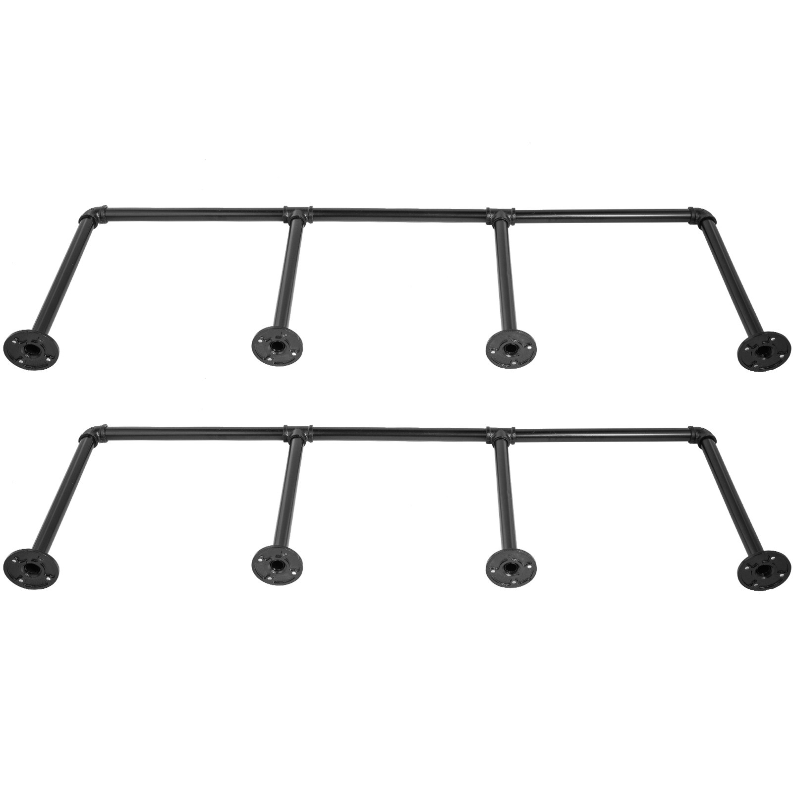 VEVOR Industrial Pipe Shelves 3-Tier Wall Mount Iron Pipe Shelves 2 PCS Pipe Shelving Vintage Black DIY Pipe Bookshelf Each Holds 44lbs Open Kitchen Shelving for Bedroom & Living Room W/Accessories