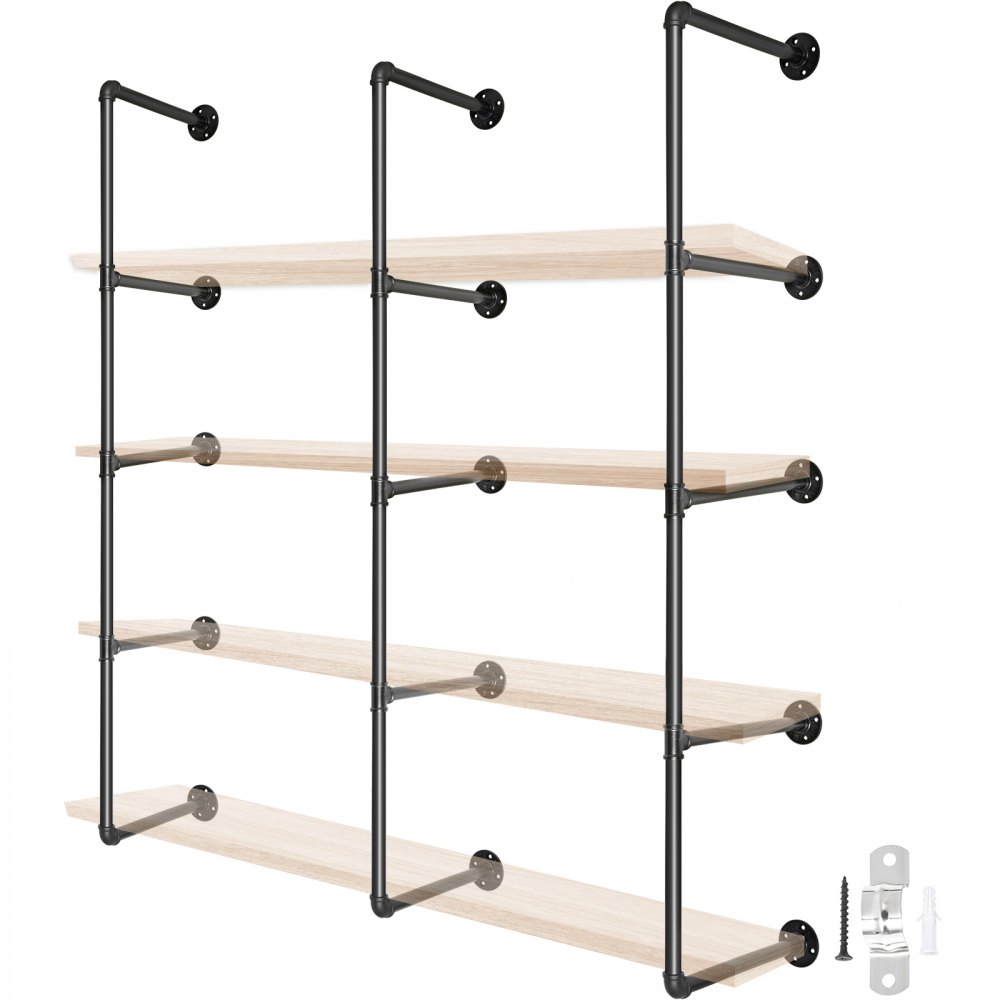 Vintage Wall Mounted Storage Rack, 5-layer No Drilling Floating