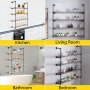 VEVOR Industrial Pipe Shelves 4-Tier Wall Mount Iron Pipe Shelves 3 PCS Pipe Shelving Vintage Black DIY Pipe Bookshelf Each Holds 44lbs Open Kitchen Shelving for Bedroom & Living Room with Accessories