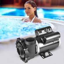 VEVOR 2 Speed SPA Pump, 48-Frame, AC 110-120V Hot Tub SPA Pump, 1.5HP/150GPM/42.65ft High Speed or 0.46HP/70GPM/9.18ft Low Speed, 2" Port 90° Rotational Interface for Hot Tub, Tested to UL Standards
