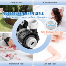 Vevor Dual-speed Spa Pump, 48-frame Hot Tub Pump, 1100W / 35 M³/h / 13 M High Speed or 250W / 14 M³/h / 2.8 M Low Speed, 2 In/5.6 CM Connectors 90° Rotational Interface Anti-leakage Overheat Automatic Power-off Protection For Home Spas, Outdoor Spas, Underground Spas