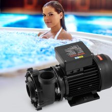 VEVOR Dual-speed Spa Pump, 56-frame Hot Tub Pump, 1600W / 39 M³/h / 15 M High Speed Or 400w / 19 M³/h / 3.9 M Low Speed, 2 In/5.6 Cm Connectors 90° Rotational Interface Anti-leakage Overheat Automatic Power-off Protection For Home Spas, Outdoor Spas, Underground Spas