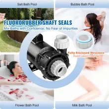 VEVOR 2 Speed SPA Pump, 56-Frame, AC 220-240V Hot Tub SPA Pump, 4HP/210GPM/65.61ft High Speed or 0.7HP/103GPM/16.07ft Low Speed, 2" Port 90° Rotational Interface for Hot Tub, Tested to UL Standards